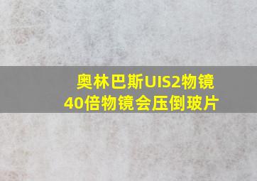 奥林巴斯UIS2物镜 40倍物镜会压倒玻片